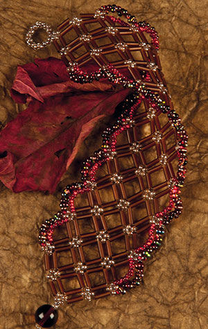 Bracelet with Seed Beads and Czech Pressed Glass Beads